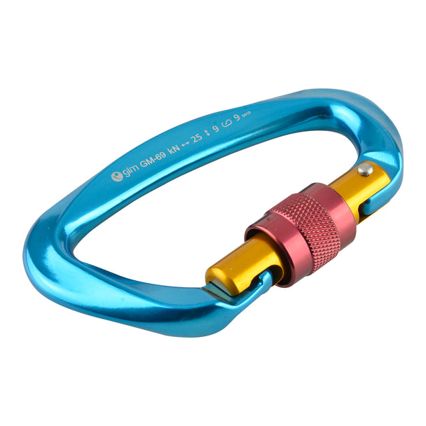 Mosquetón De Aluminio Con Seguro Cierre Screw Tipo D Longitud 10.4cm Capacidad De Ruptura 23kN - Pyxen