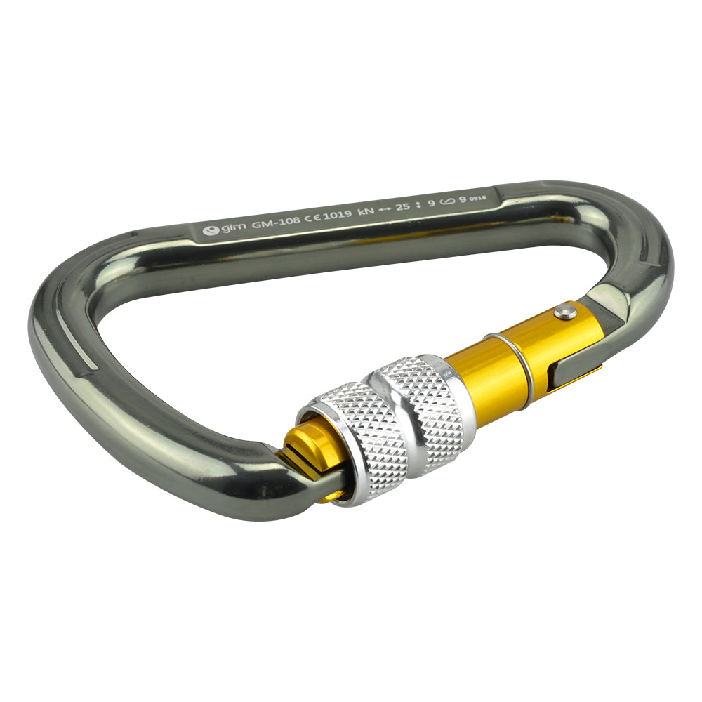 Mosquetón De Aluminio Con Seguro Cierre Screw Tipo D Longitud 9.9cm Capacidad De Ruptura 25kN - Pyxen