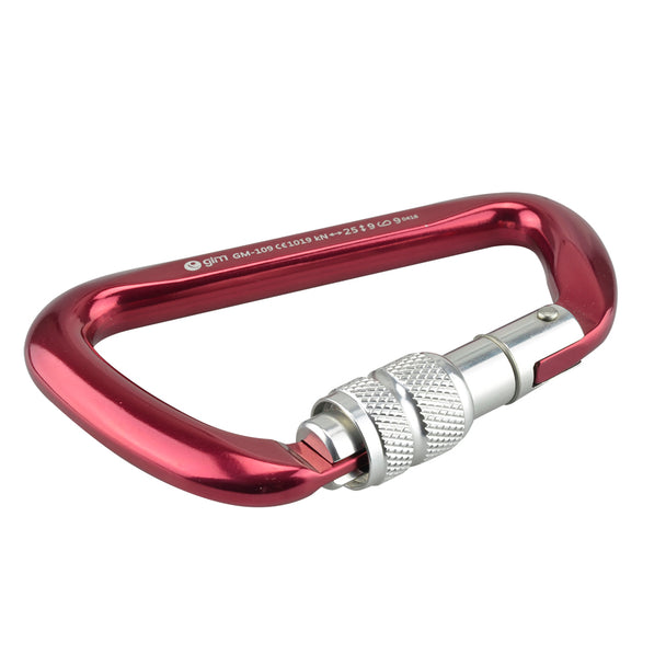 Mosquetón De Aluminio Con Seguro Cierre Screw Tipo D Longitud 11.6cm Capacidad De Ruptura 25kN - Pyxen