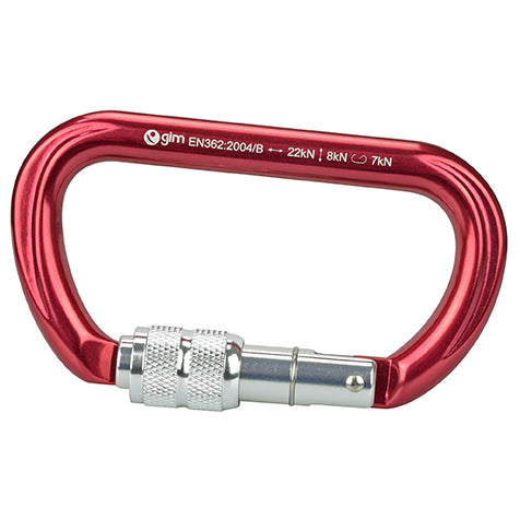 Mosquetón De Aluminio Con Seguro Cierre Screw Tipo D Longitud 11.2cm Capacidad De Ruptura 22kN - Pyxen