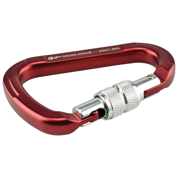 Mosquetón De Aluminio Con Seguro Cierre Screw Tipo D Longitud 11.2cm Capacidad De Ruptura 22kN - Pyxen