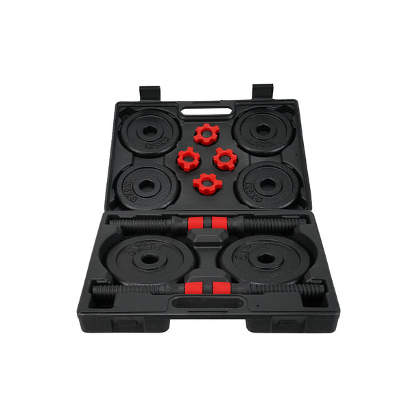 Juego de Mancuernas de Acero Recubiertas de ABS, Negro, 15kg - Pyxen