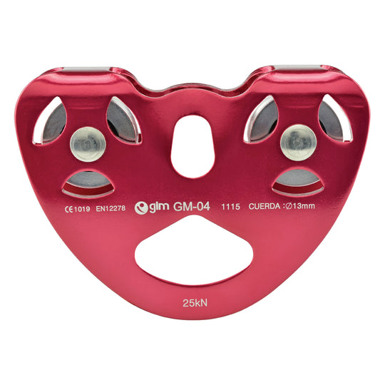 Polea De Aluminio Doble Sin Balero Resistencia 25kN - Pyxen